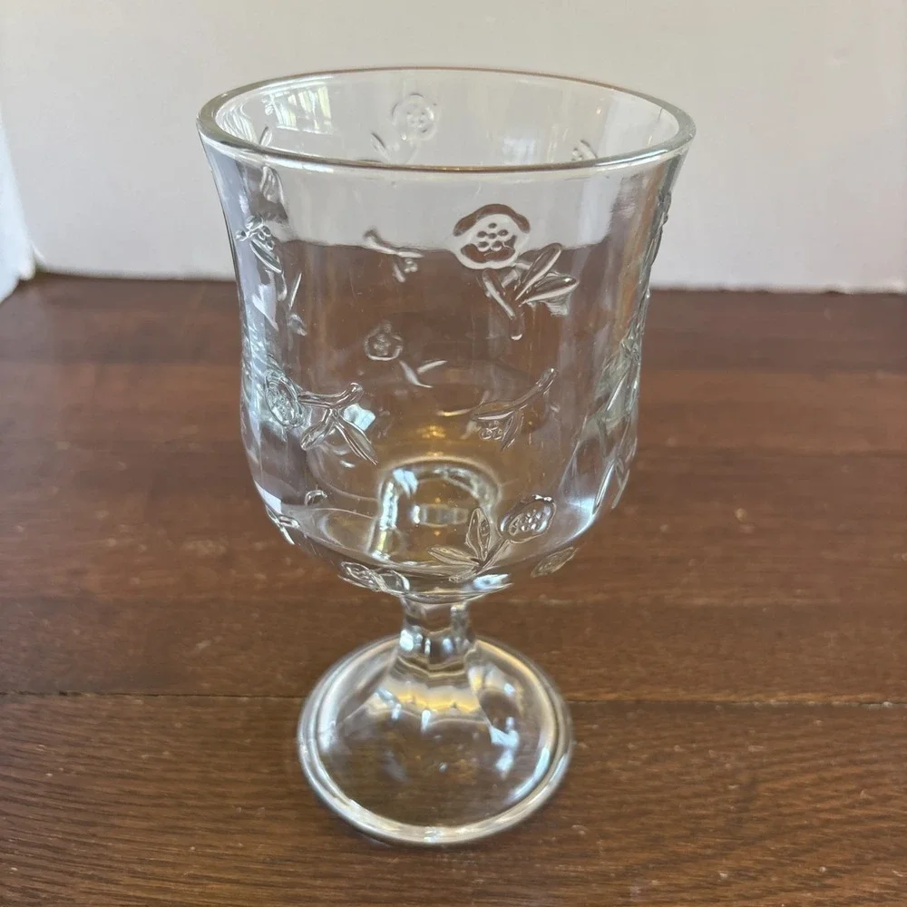 Anchor Hocking Savannah Large Water Tea Pedestal Goblet Glass 16 oz 1960s‎ Heavy